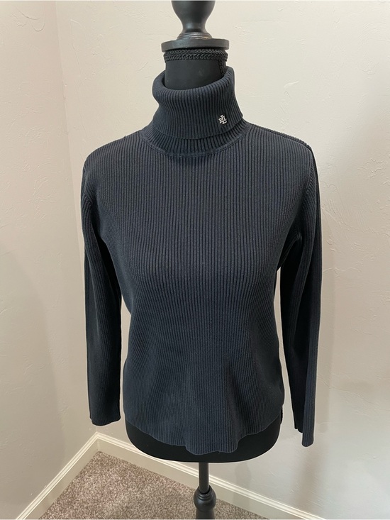 Ralph Lauren Tops - Ralph Lauren Black Ribbed Turtleneck Sweater Women’s